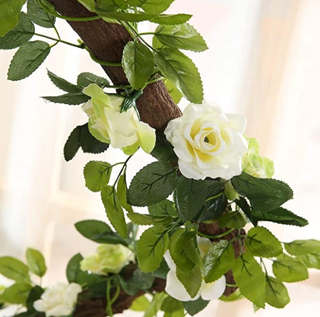 JUSTOYOU - Artificial Rose Vine Flowers