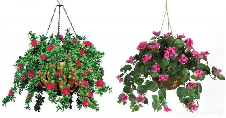 Artificial hanging flower baskets outdoor