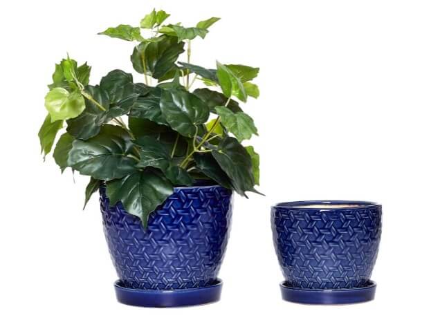 Blue Ceramic Planter Flower Plant Pots