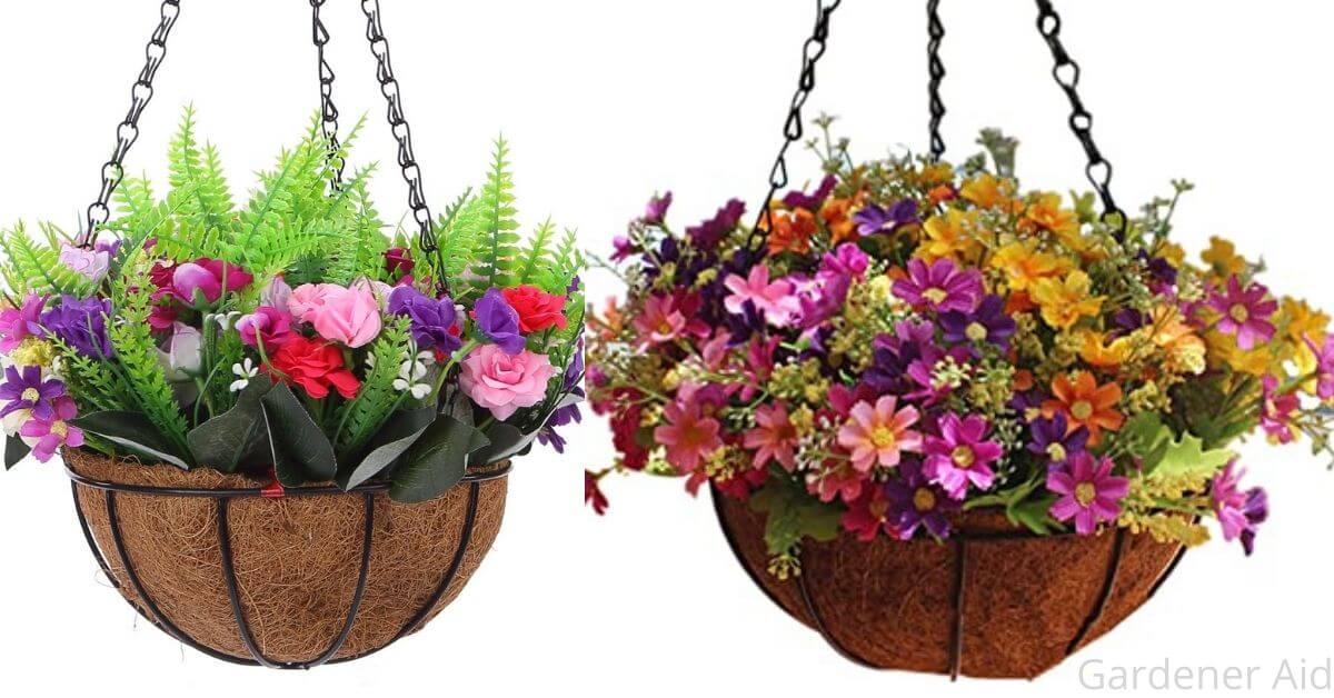 how to make artificial flower hanging baskets