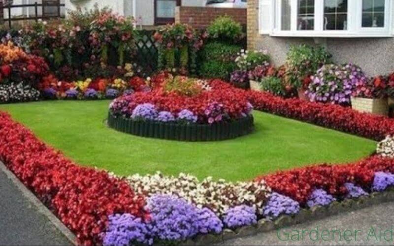 Planting the landscaping design small flower
