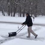 How to use a snow pusher shovel